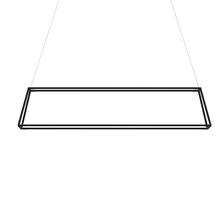  ZBP-54-RR-SW-MTB-CNP - Z-Bar Pendant Rise Large Rectangle, Soft Warm, Matte Black, 56" x 14" x 12"